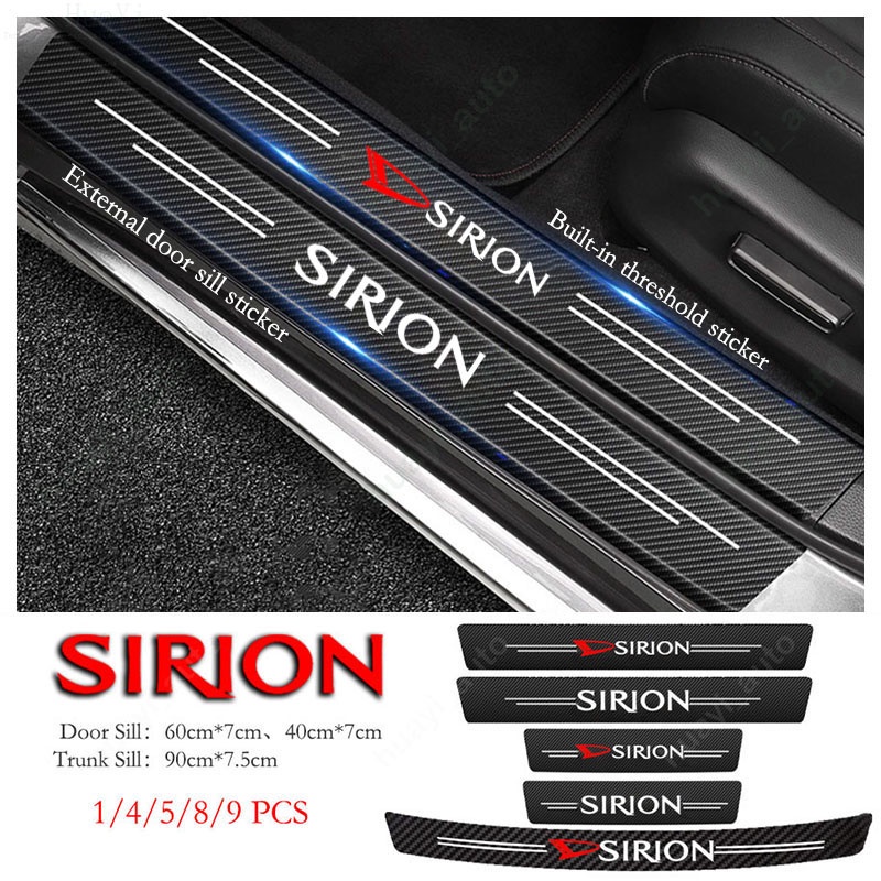 Daihatsu Sirion Car Door Sill Sticker Anti Gores Serat Karbon Kulit Sticker Trunk Protector Stiker Untuk Sirion G1 M300 2007-2011 G2 M600 2011-2018 G3 M800 2018-UP Aksesoris