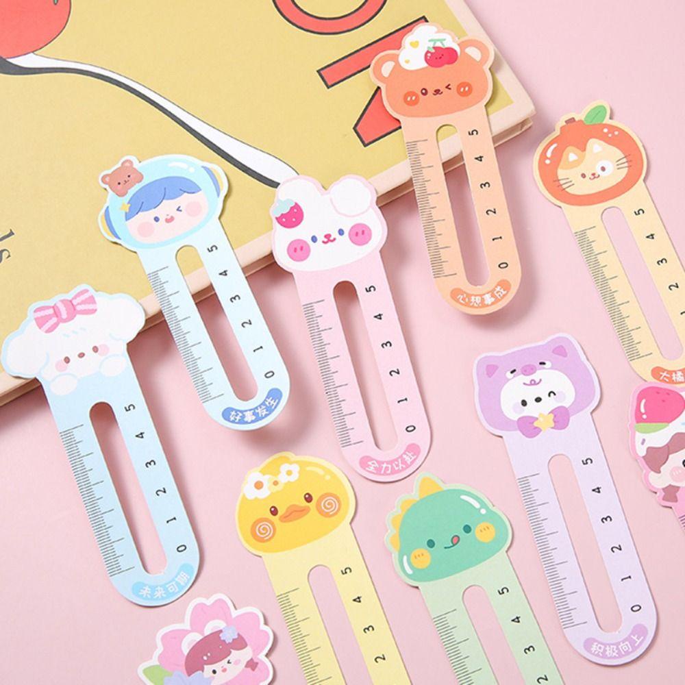 Nanas 50PCS /Set Bookmark Hadiah Siswa Bentuk Skala Kreatif Alat Tulis Buku Klip