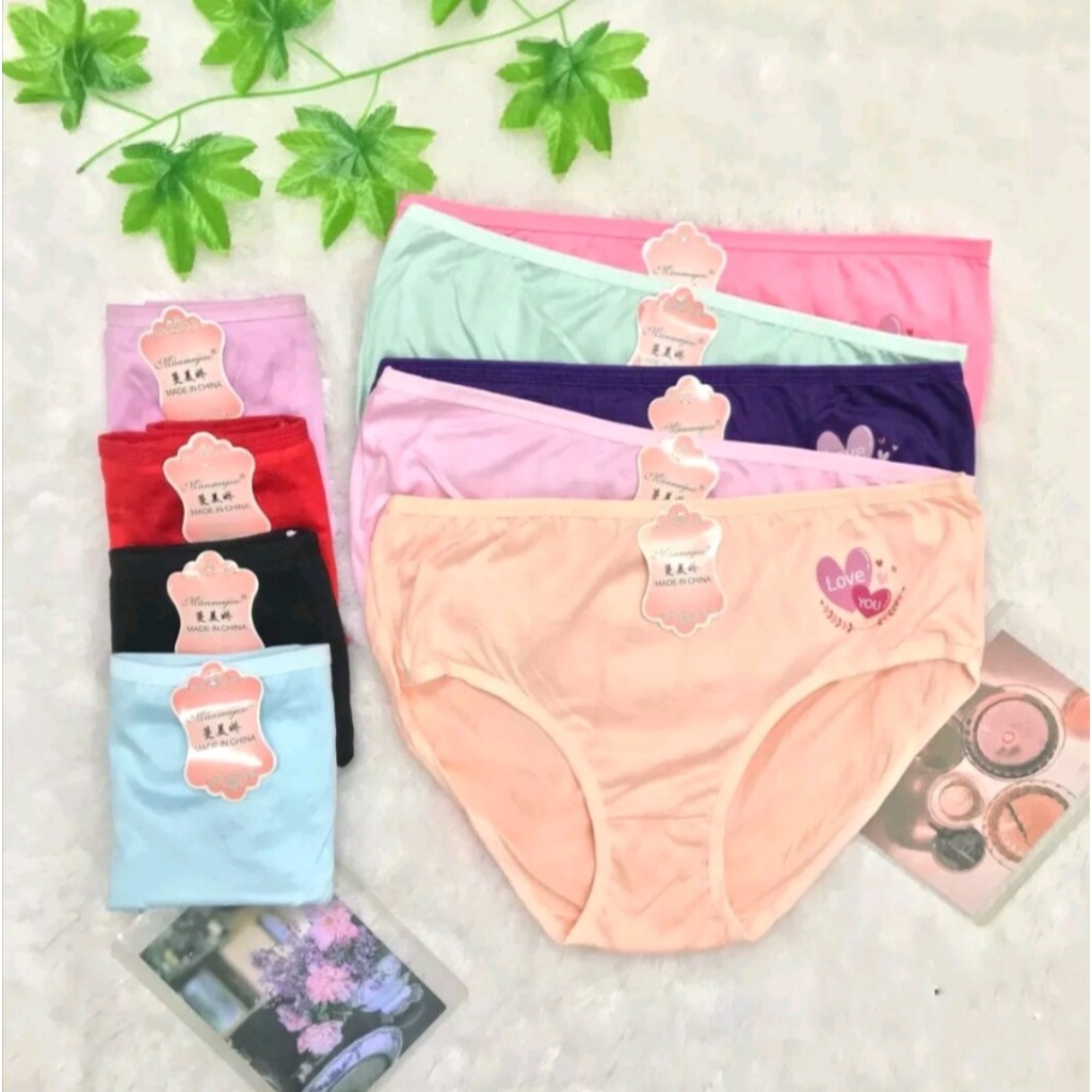 {PROMO MURAH} 6 PCS CELANA DALAM WANITA FIT TO XXL MANMENJIAO STIKER PREMIUM UNDIES