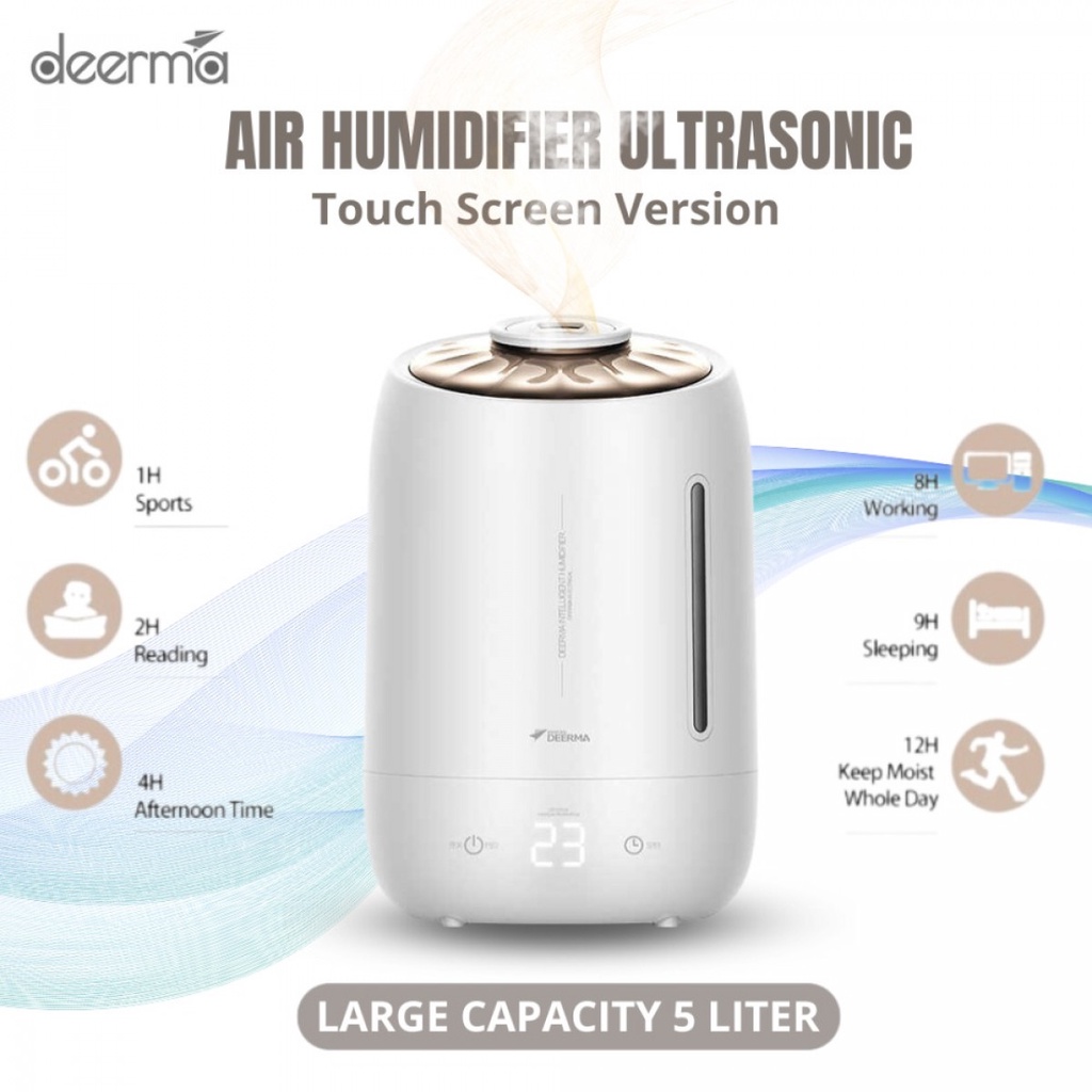 Deerma Air Humidifier Ultrasonic Pengharum Ruangan Kapasitas 5L Touch - F600