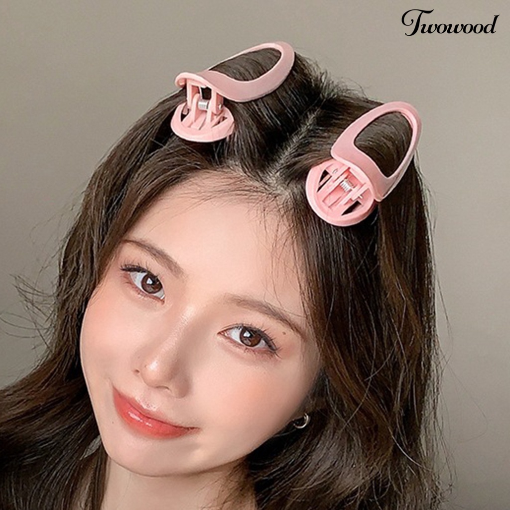 Twowood Hair Styling Clip Heatless Reusable Non-Slip Manual Multifungsi Curly Alat Styling Rambut Akar Rambut Berbulu Alami Klip Rambut Aksesoris Rambut