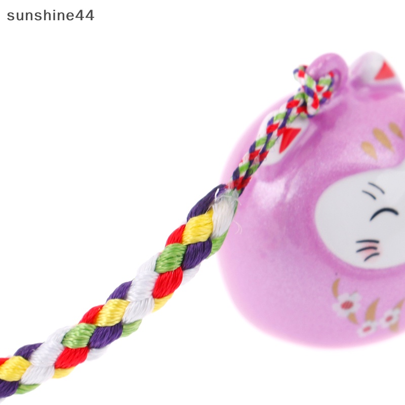 Sunshine Kartun Jepang Lucky Cat Keychain Maneki Neko Pernak Pernik Tas Mobil Liontin Key Ring ID