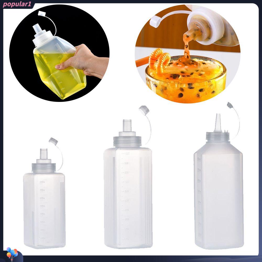 Populer 800 /1000ml Botol Remas Saos Cuka Plastik Alat Dekorasi Kue Tahan Debu Perlengkapan Kue Botol Dispenser Kecap Cruet