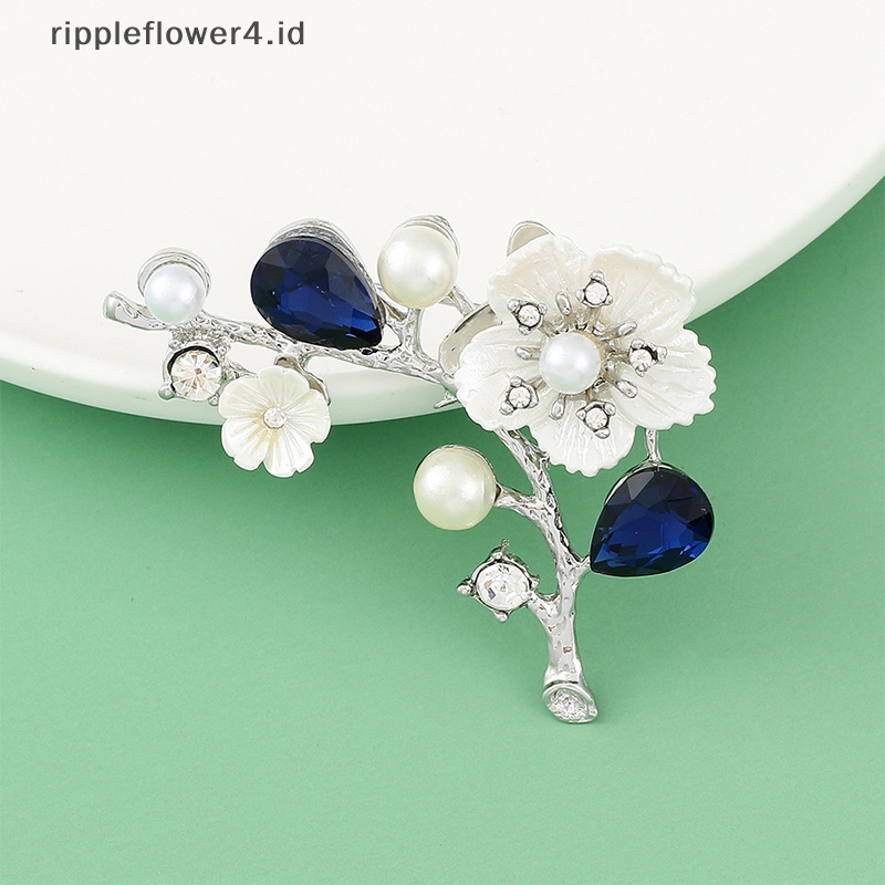 {rippleflower4.id} Bros Bunga Shell Plum Blossom Untuk Wanita Pernikahan Kantor Bros Pin Perhiasan~