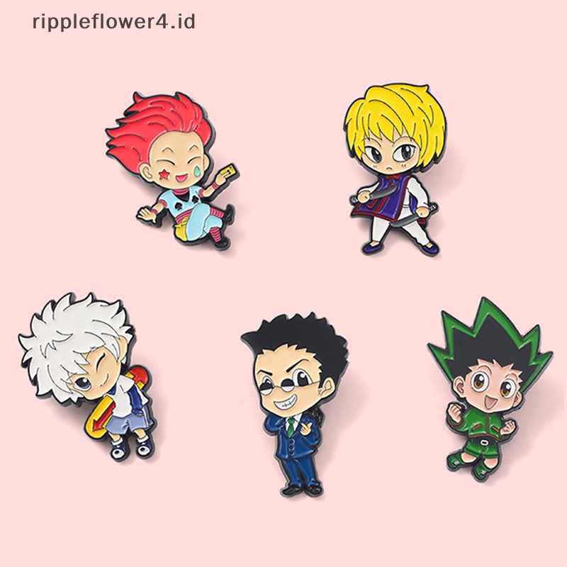 {rippleflower4.id} 5pcs /set Kartun Anime Enamel Pin Tetesan Minyak Bros Pin Denim Tas Pakaian Dekorasi~