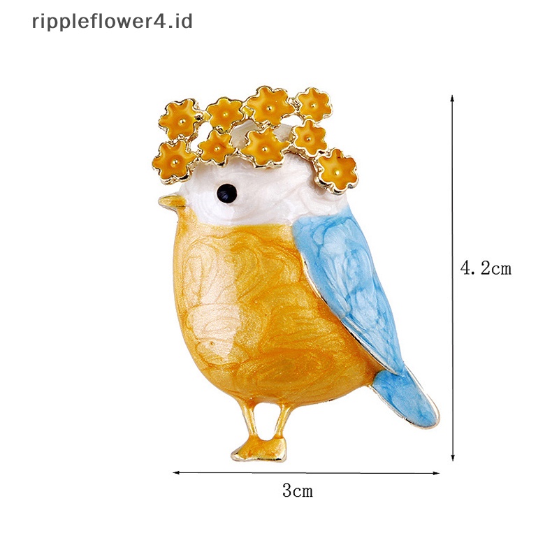 {rippleflower4.id} Fashion Bunga Burung Kecil Bros Wanita Kostum Mantel Perhiasan Accessries Hadiah~