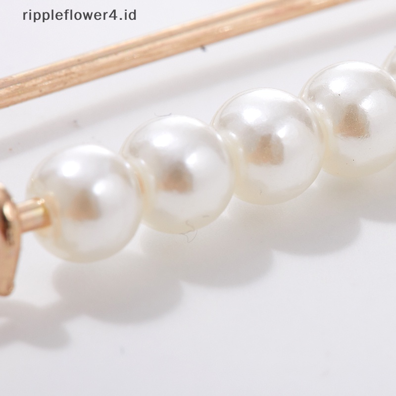 {rippleflower4.id} Mutiara Bros Wanita Pakaian Mantel Dekorasi Sweater Cardigan Klip Brooch~
