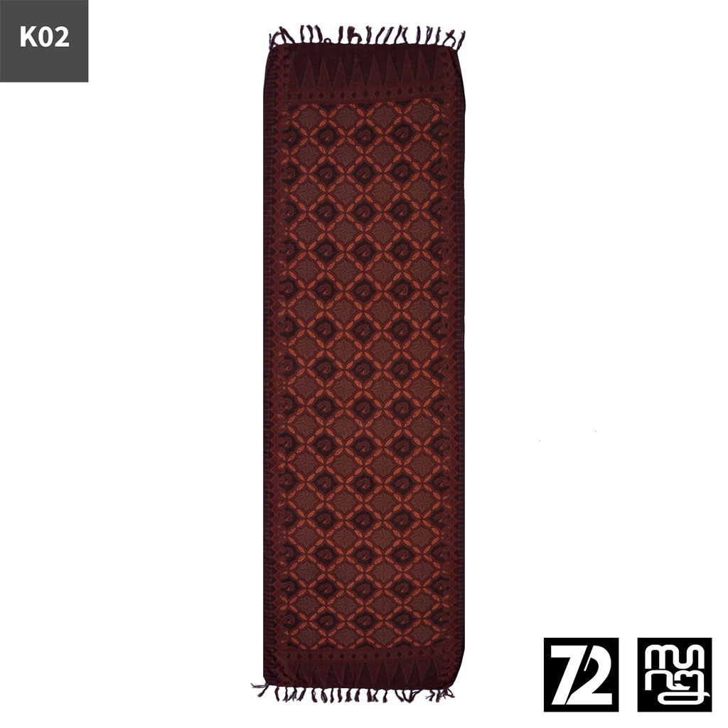 SYAL BATIK SCARFT Premium Motif Kawung Klasik Warna Coklat Tua 723775 Cap 72