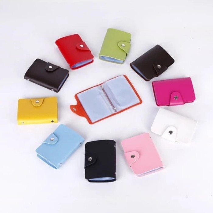 Dompet Kulit Kartu Nama 24 Slot Souvenir Name Card Holder Organizer