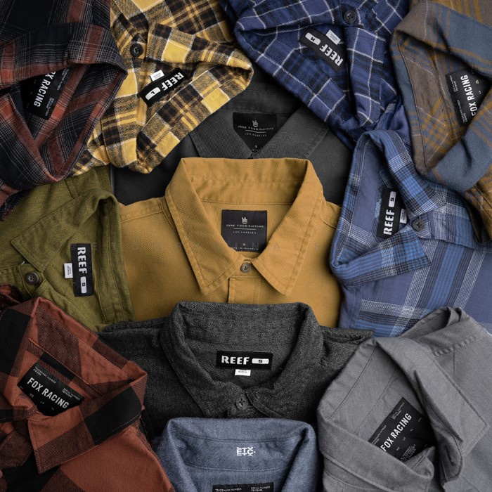 RF Men's Longsleeve Flannel Shirt &amp; Short Sleeve Shirt