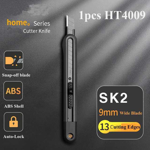 

Deli Box Cutter Auto Lock Snap Off Blade 13 Cutting Edges SK2 9mm