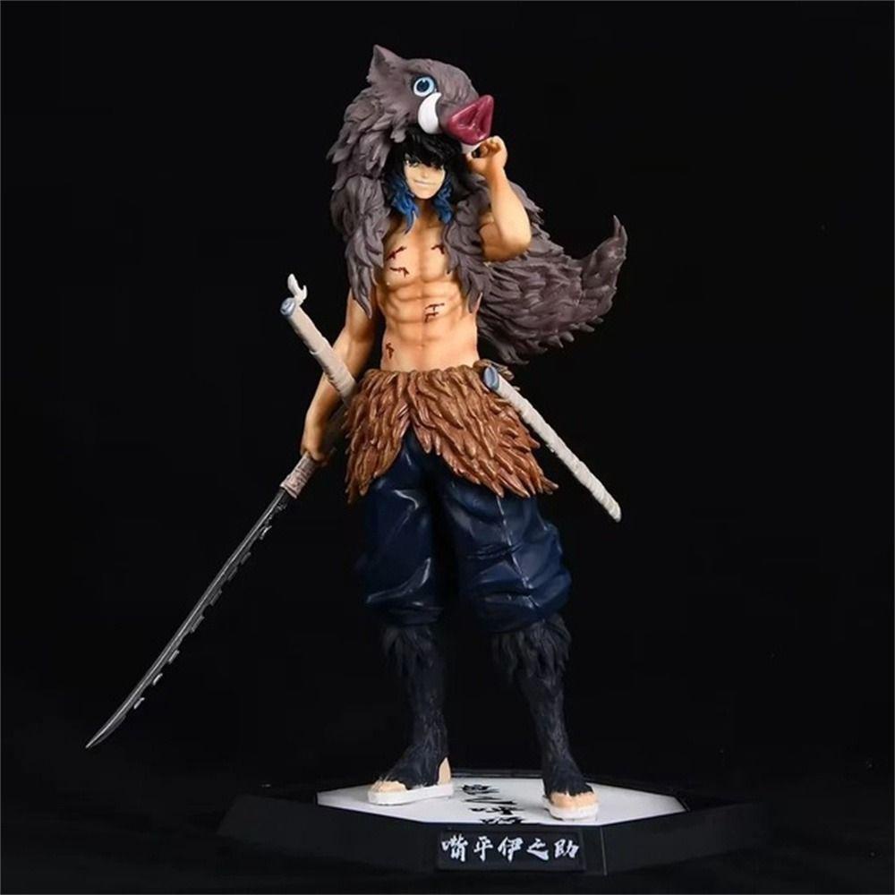 NEEDWAY Needway Demon Slayer Action Figure 29cm PVC Kimetsu No Yaiba Model Mainan PVC Action Figure Inosuke Anime