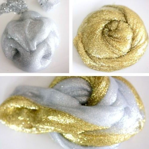 GOLDIE YIN YANG SLIME 200 ML by CFORCLOVER clear metalik glitter jumbo