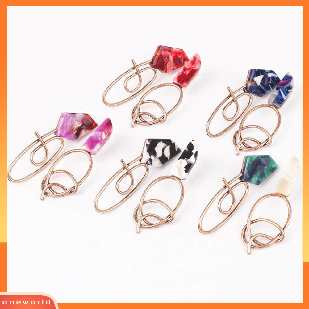 [WOD] Wanita Geometris Tidak Teratur Asimetris Berliku Menjuntai Stud Earrings Perhiasan Hadiah