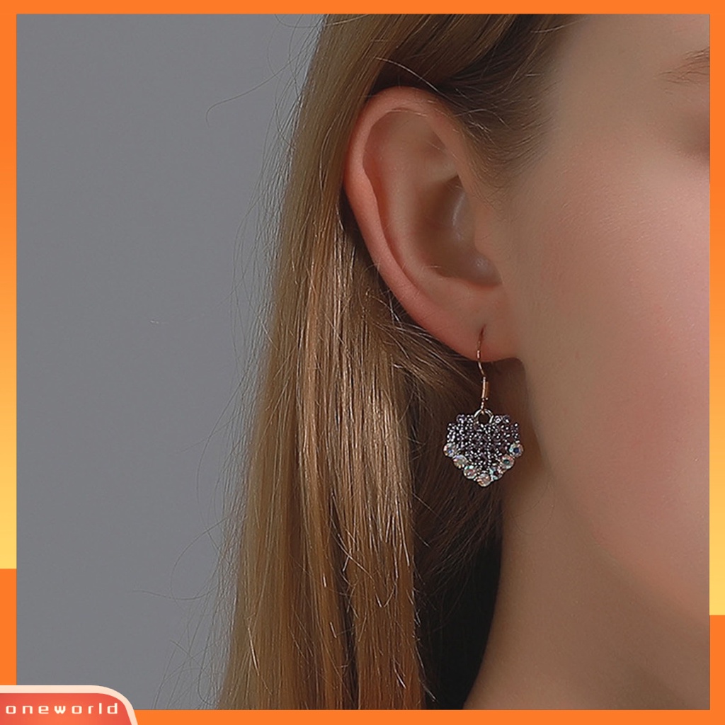 [WOD] 1pasang Anting Kait Liontin Hati Berlian Imitasi Berwarna Manis Drop Earrings Untuk Pesta Prom Pernikahan