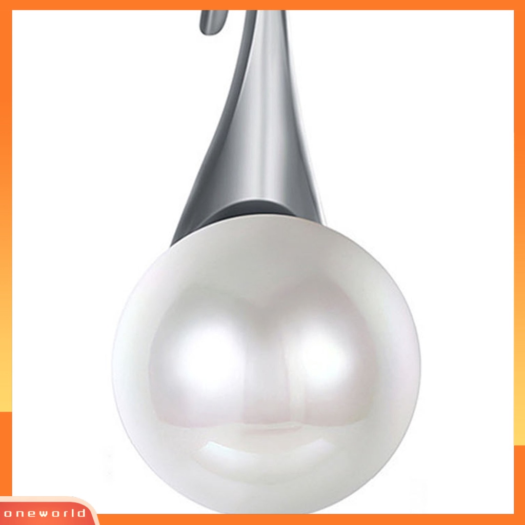 [WOD] 1pasang Anting Simple Wanita Mutiara Imitasi925Silver Bulat Terang Menjuntai Untuk Pernikahan