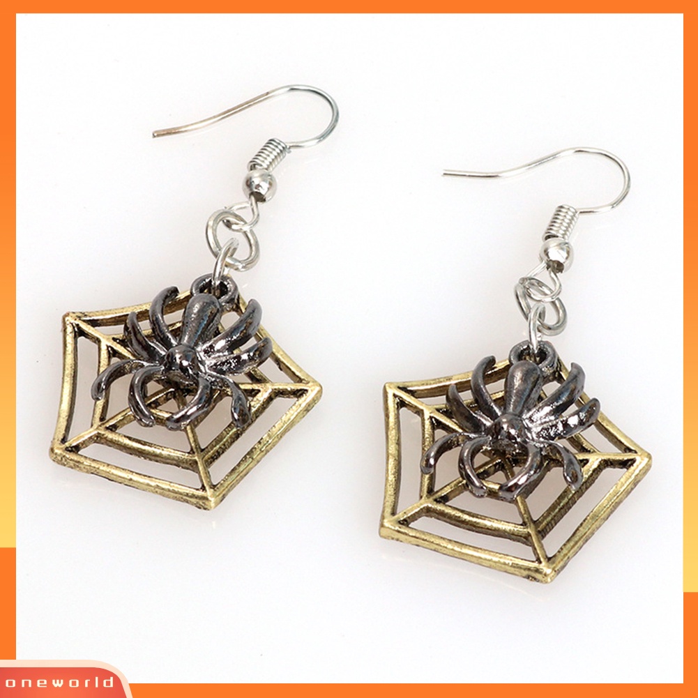 [WOD] Woman Halloween Spider Bat Pumpkin Boo Huruf Liontin Kait Anting Perhiasan Hadiah