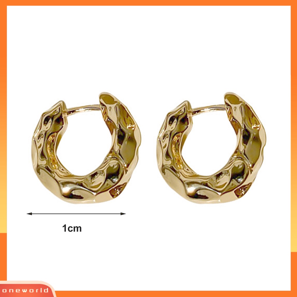 [WOD] 1pasang Anting Wanita Tidak Teratur Logam Lingkaran Perhiasan Vintage Geometris Hoop Earrings Hadiah Ulang Tahun