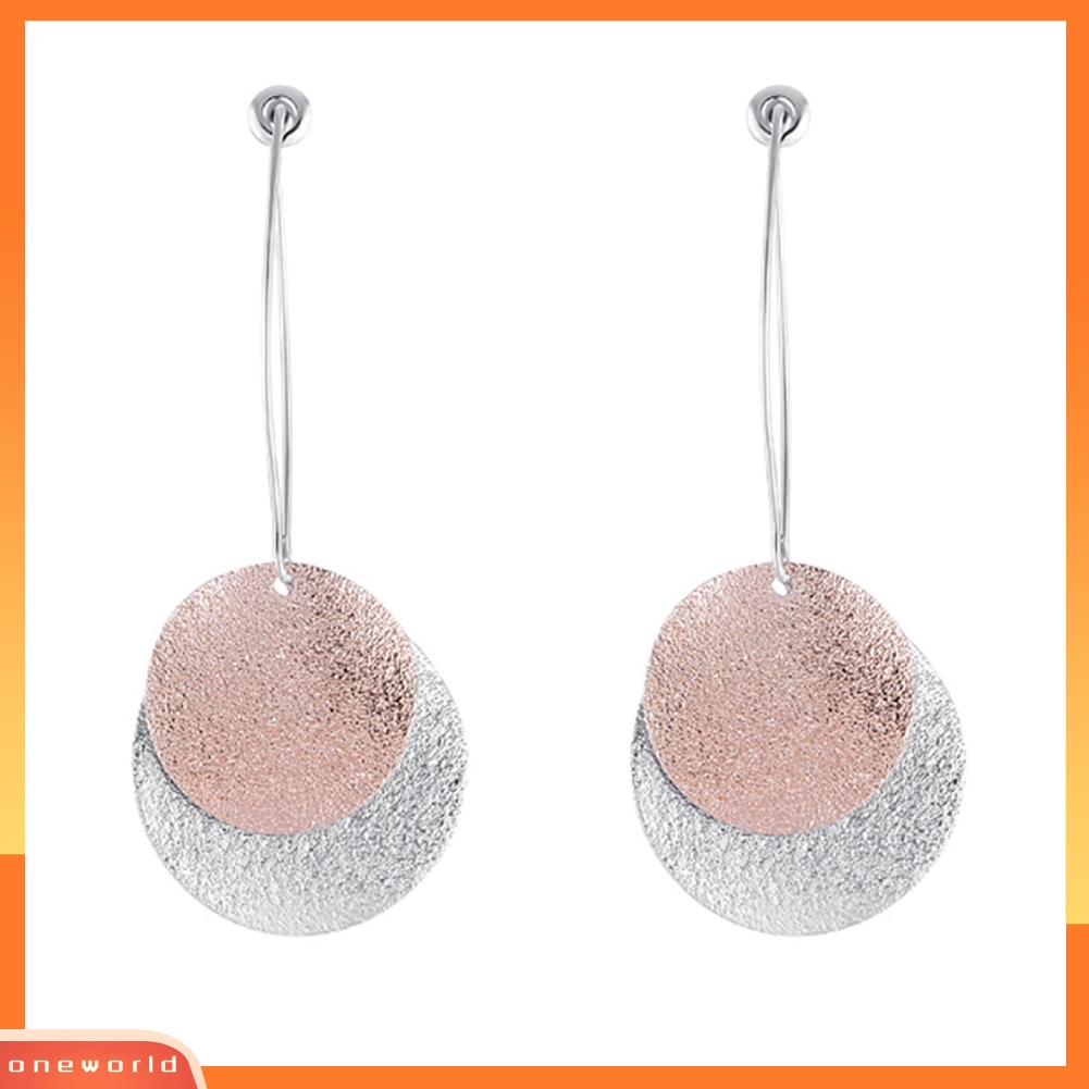 [WOD] Fashion Panjang Bulat Liontin Menjuntai Ear Stud Earrings Wanita Gadis Perhiasan Hadiah