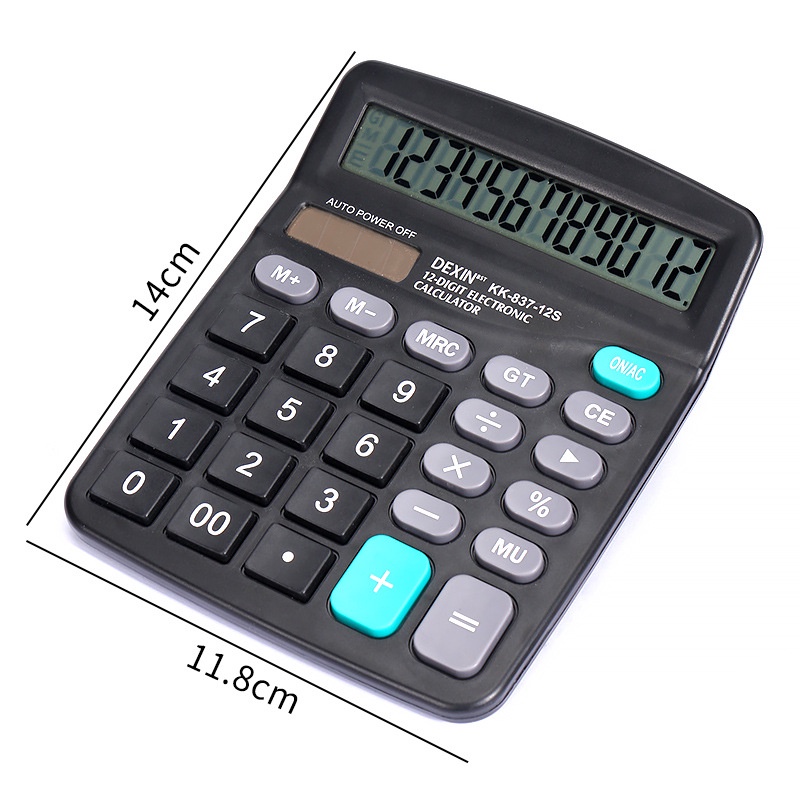 Calculator Solar Power Kalkulator Elektronik 12 Digit - KK-837B-12S