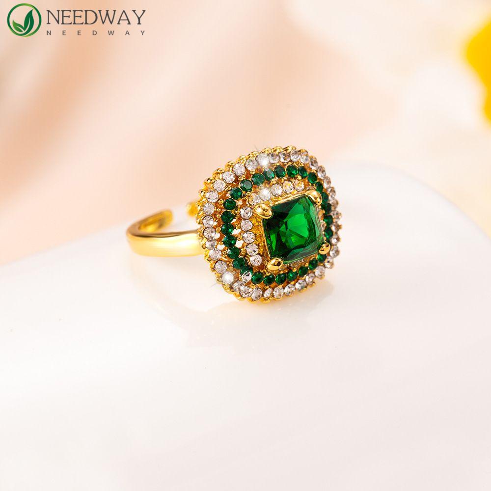 Needway Wanita Pembukaan Cincin Elegan Hati Manis Untuk Gadis Temperamen Sederhana Buku Jari Cincin