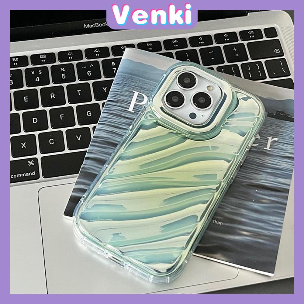 VENKI - iPhone Case untuk iPhone 11 Laser Reflektif Bening Phone Case TPU Soft Shockproof Airbag Case Gradien Hijau Kompatibel dengan iPhone 14 13 Pro Max 12 Pro Max XR XR 7Plus 8Plus