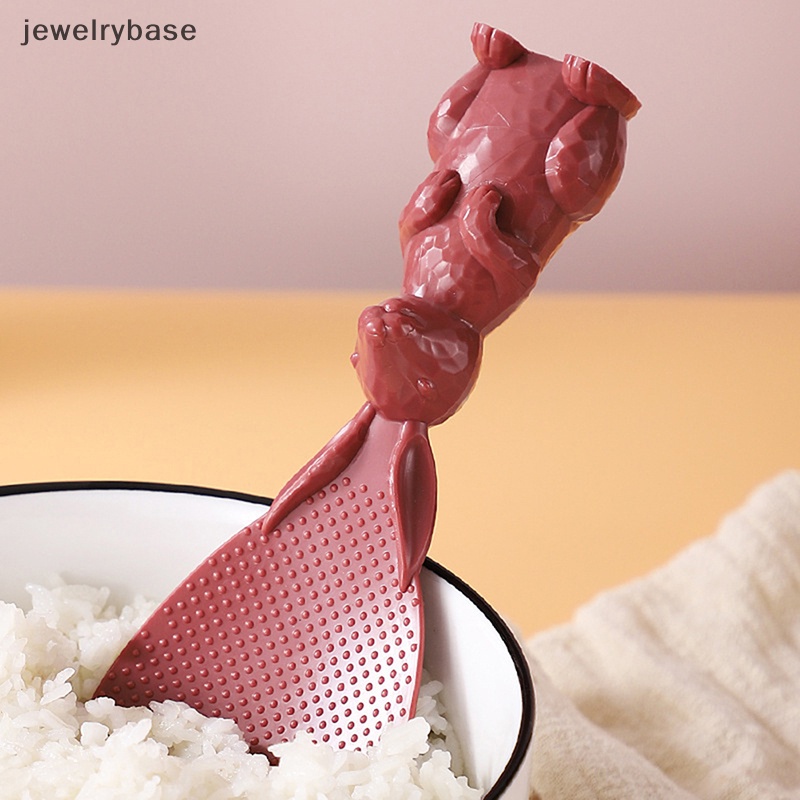 [jewelrybase] 1pc Sendok Plastik Kelinci Kartun Lucu Bisa Berdiri Rumah Sekop Beras Kelinci Butik
