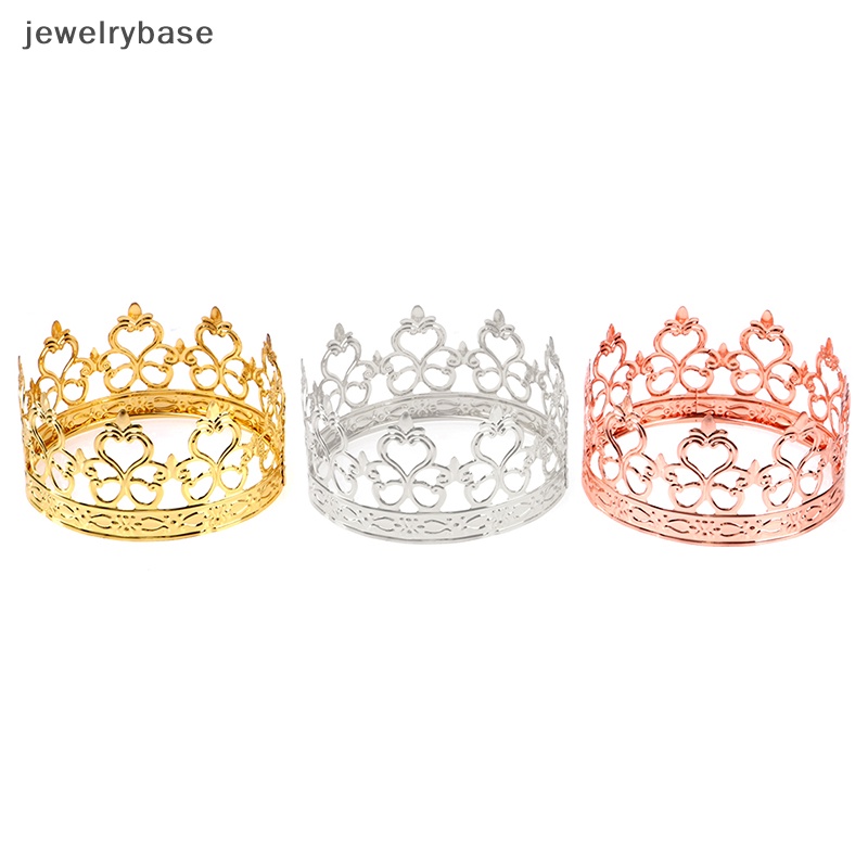 [jewelrybase] 1pc Tiara Warna Emas Mahkota Hiasan Topper Kue Perlengkapan Pesta Hias Butik