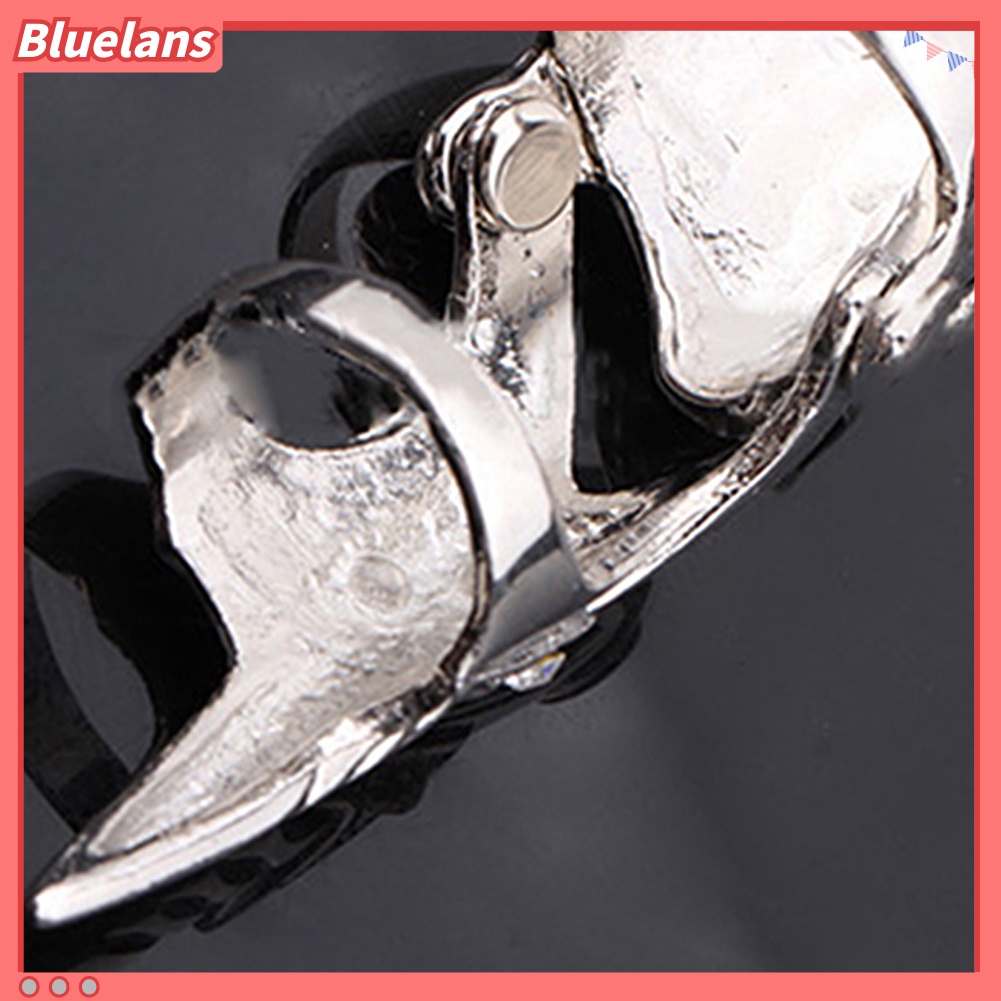 [BLS] Fashion Pria Gothic Punk 2steps Skull Joint Knight Finger Cincin Baja Titanium