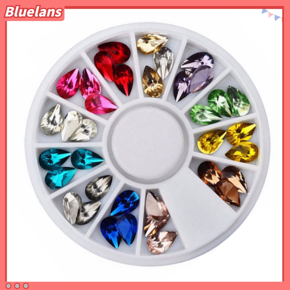 [BLM] Warna Campur 3D Nail Art Acrylic Tips Roda Tetesan Air DIY Glitter Manicure Decor