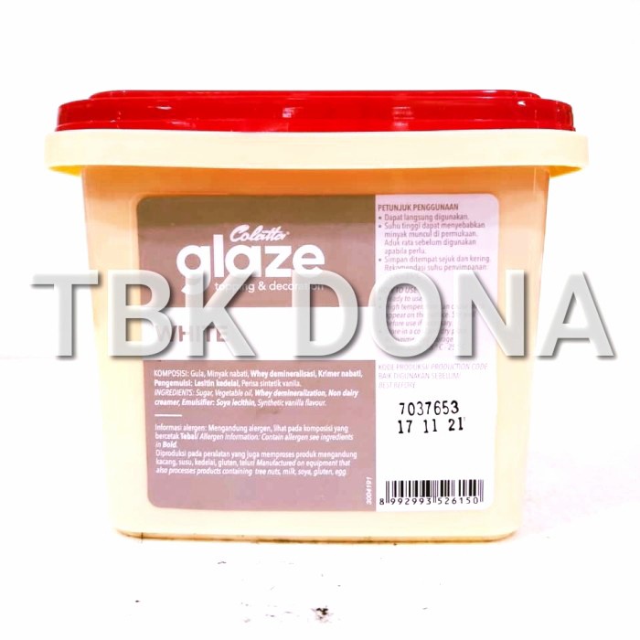 

New Arrival- Colatta Glaze White Toping Rasa Vanila 1 Kg