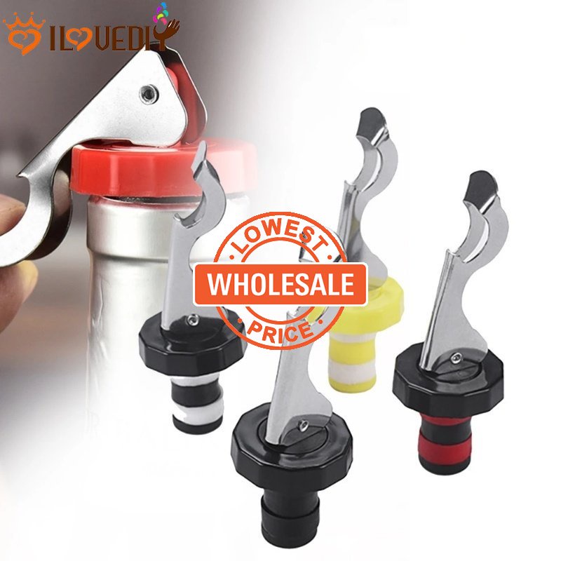 [Harga Grosir] Minuman Bir Tutup Gabus Anti Bocor Reusable Kitchen Pub Supplies Fresh-keeping Red Wine Botter Plug Sealed Bottle Stopper Dengan Pembuka Kaleng