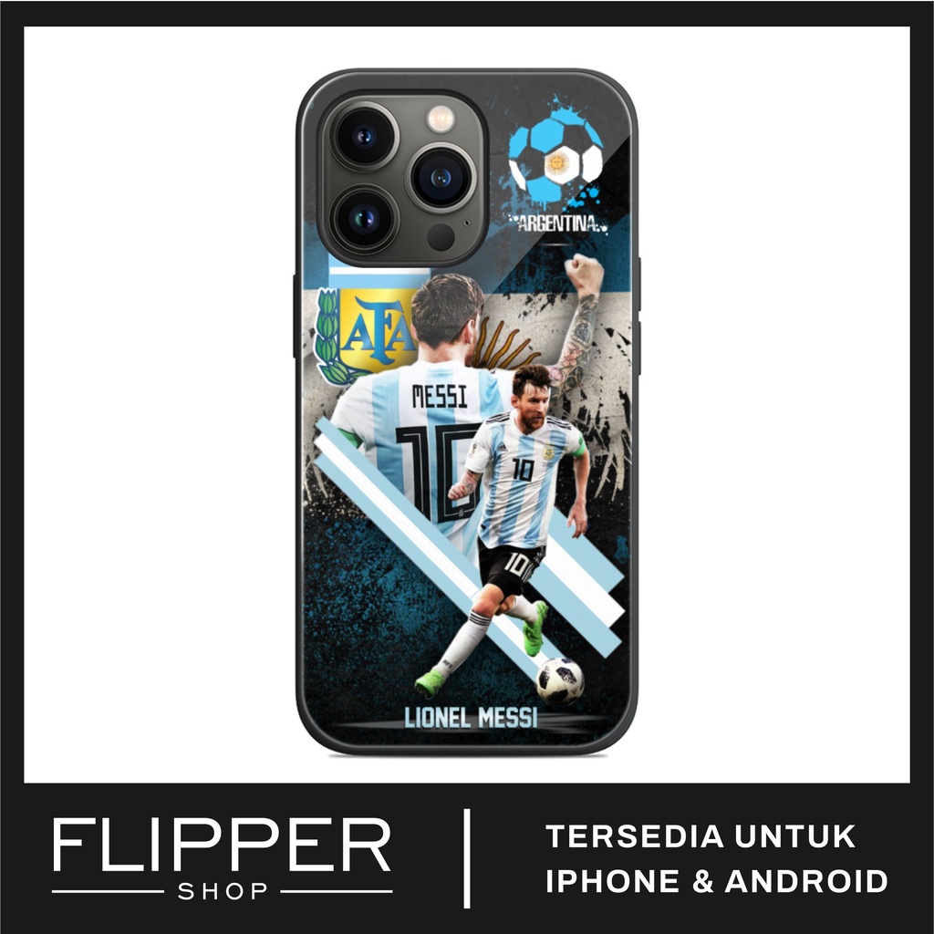 Case HP Glossy Lionel Messi Untuk Android & iPhone11/12/13/14/plus/pro/max/promax/7/8/xr/x/xs Flippe
