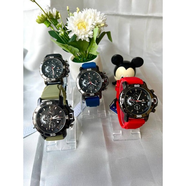 Jam Tangan LEOPARD Original Chrono Sport Strabp Rubber Water Resist A1