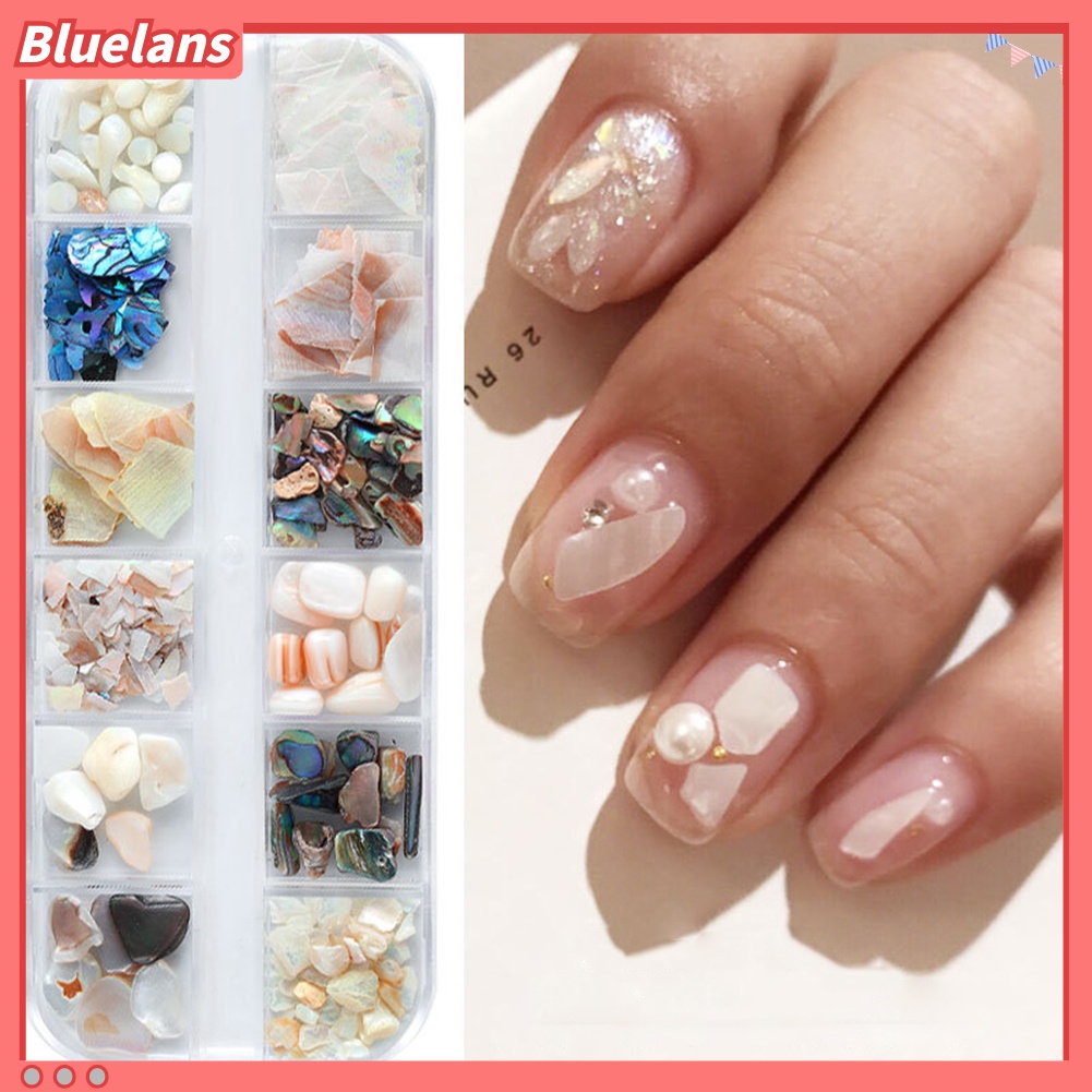 [BLM] 12gaya Pecah 3D Potongan Cangkang Tidak Teratur Nail Art Dekorasi Tips UV Gel