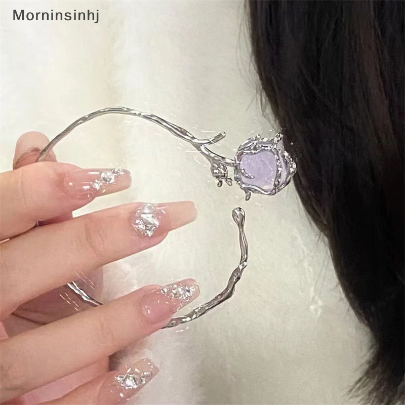 Mornin Fashion Rose Gelang Gothic Lava Tidak Teratur Alloy Adjustable Bunga Bangle Untuk Wanita Pesta Pernikahan Hip Pop Perhiasan Aksesoris id