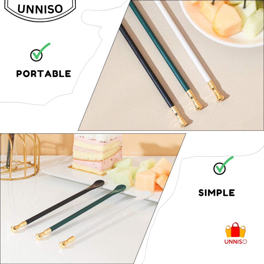 UNNISO -Sendok Aduk Long Handle Multifungsi Dengan Tusukan Buah