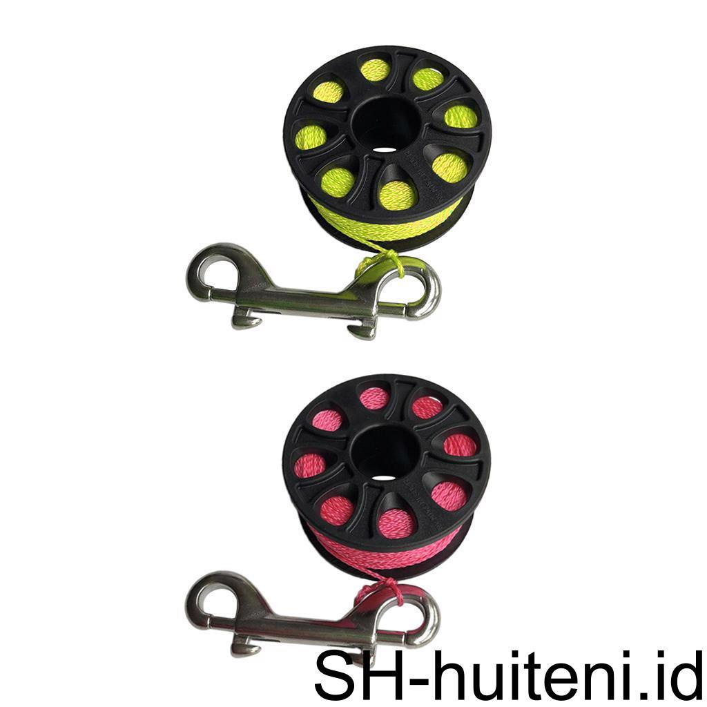 Spul Jari Gulungan Garis Selam Untuk Scuba Diving Snorkeling Fluorescent Pink