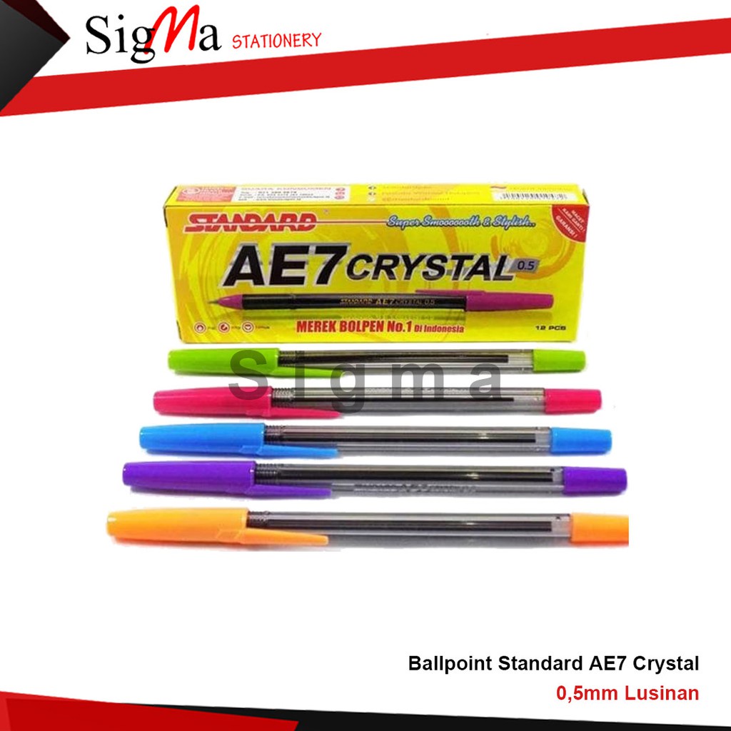 

PULPEN Ballpoint Bolpen Bolpoin standar STANDARD AE7 CRYSTAL 0,5 MM lusin