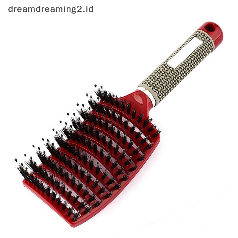 (drea) Sikat Rambut Anti Statis Lengkung Vented Styling Brush Detangling Massage Brushes //