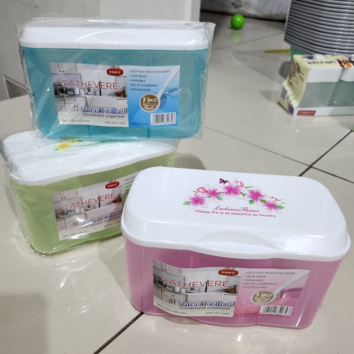 CATHEVERE TEMPAT BUMBU 3 SEKAT TRIXY 330ML