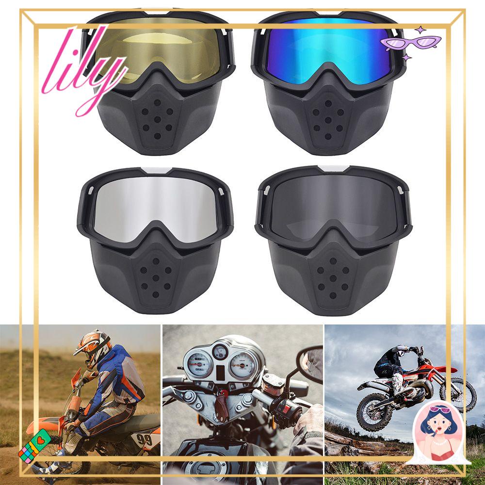 Lily Kacamata Motor Outdoor Face Fog Proof Eye Protection Goggles Eyewear Pelindung Berkendara Motor Face Shield