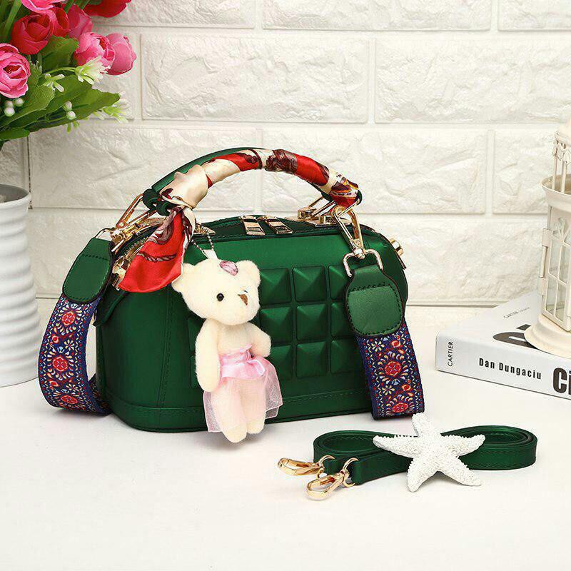 Online Saya - LB 413 Tas Doctor Jelly Studded 066-1 Talipanjang 2pcs 1 batik 1 polos Uk 22cm