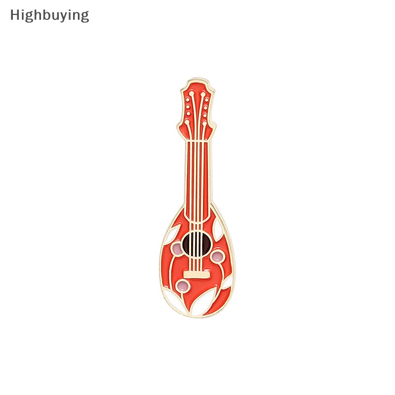 Hbid Vintage Kreatif Fashion Gramophone Akordeon Gitar Instrumen Kombinasi Tren Paduan Serbaguna Enamel Bros Lencana Perhiasan Glory