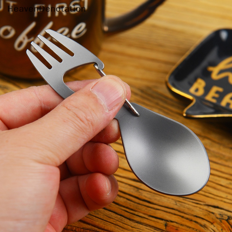[HeavenDenotation] Outdoor Camping Piknik Stainless Steel Garpu Sendok Peralatan Makan Ultralight Berguna HDV