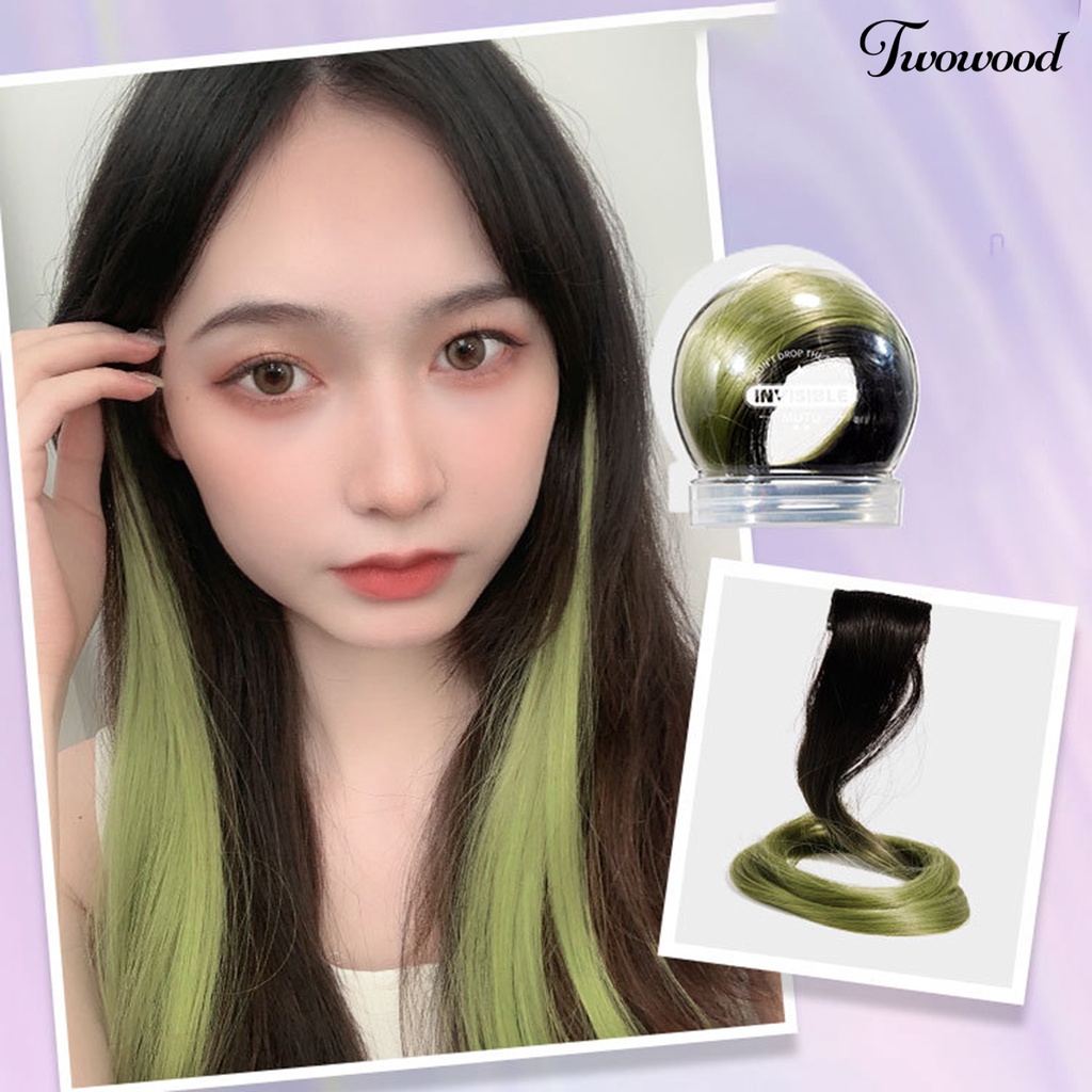 Twowood 1set Wig Piece Adjustable Multicolor Fluffy Natural Hair Extension Alat Makeup Sorot Ringan Ekstensi Rambut Wig Untuk Wanita