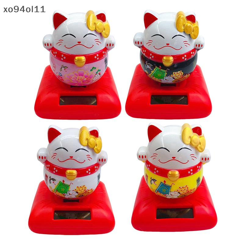 Xo Ornamen Dashboard Mobil Solar Powered Dancing Anime Luck Kucing Berayun Figurine OL