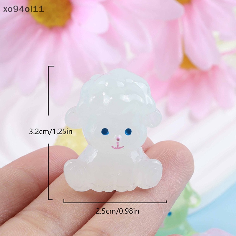 Xo 3Pcs Luminous Poodle Ornament Mini Warna Kartun Anjing Boneka Micro Landscape Dekorasi Rumah Boneka Miniatur Mainan OL