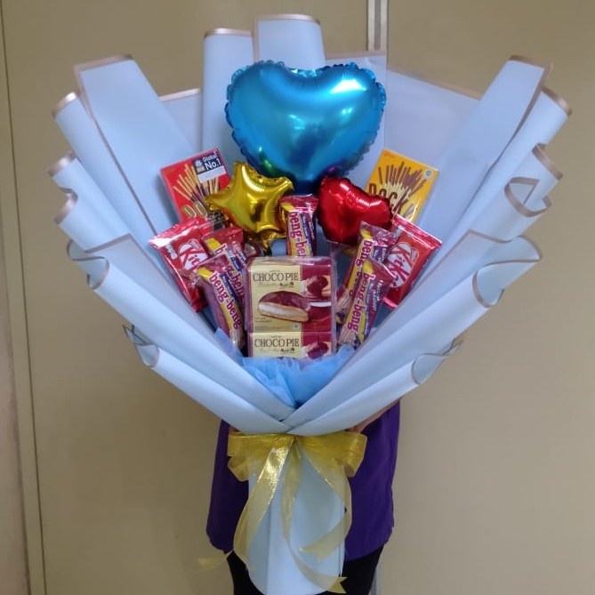 [SC] Buket bucket bouquet snack makanan coklat hadiah kado wisuda ulangtahu