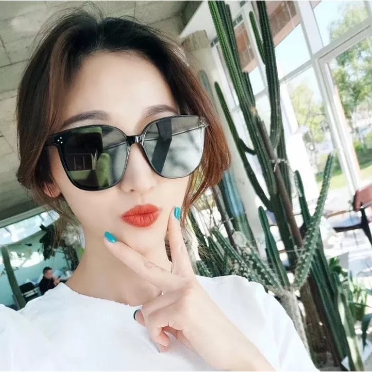 HZ Kacamata Hitam Wanita Pria Korean Fashion Retro Black Sunglassess Unisex Kacamata Hitam Murah